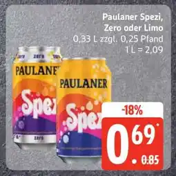 Edeka Paulaner Spezi, Zero oder Limo Angebot