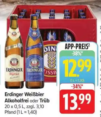Edeka Erdinger Weißbier Alkoholfrei oder Trüb Angebot