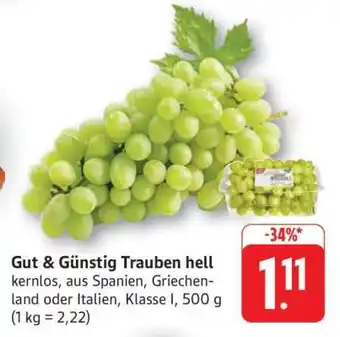 Edeka Gut & Günstig Trauben hell Angebot