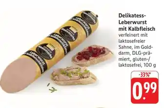 Edeka Delikatess-Leberwurst mit Kalbfleisch Angebot