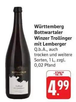 Edeka Württemberg Bottwartaler Winzer Trollinger mit Lemberger Angebot