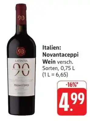 Edeka Italien: Novantaceppi Wein Angebot