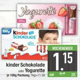 Edeka KINDER Schokolade oder YOGURETTE Angebot