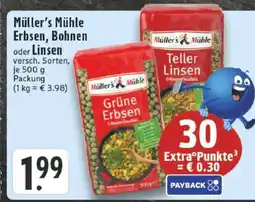 Edeka Müller's Mühle Erbsen, Bohnen oder Linsen Angebot