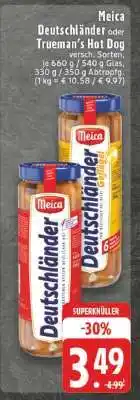 Edeka Meica Deutschlander oder Trueman's Hot Dog Angebot