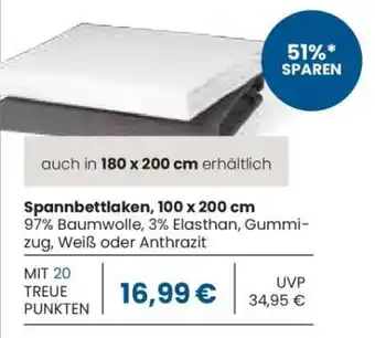 Edeka Spannbettlaken, 100 x 200 cm Angebot