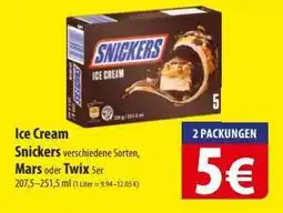 Famila Nord Ost Ice Cream Snickers, Mars oder Twix 5er Angebot