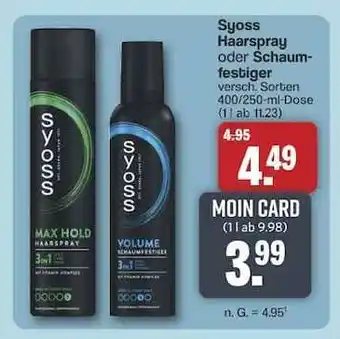 Famila Nord Ost syoss Haarspray oder Schaumfestiger Angebot