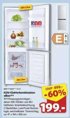 Famila Nord Ost Kühl/Gefrierkombination silber Angebot