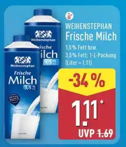Aldi Nord Weihenstephan frische Milch Angebot