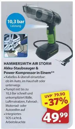 Famila Nord Ost HAMMERSMITH AIR STORM Akku-Staubsauger & Power-Kompressor in Einem Angebot