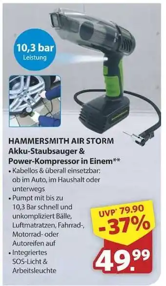 Famila Nord Ost HAMMERSMITH AIR STORM Akku-Staubsauger & Power-Kompressor in Einem Angebot