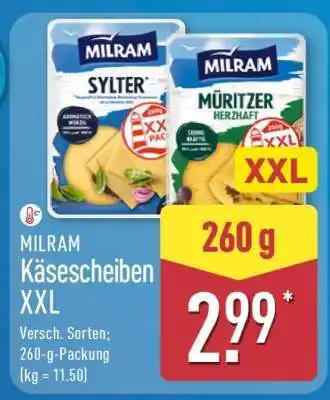 Aldi Nord MILRAM Käsescheiben XXL Angebot