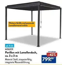 Aldi Nord Pavillon mit Lamellendach, ca. 3 x 3 m Angebot