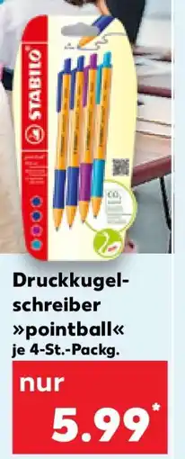 Kaufland Druckkugelschreiber pointball je 4-St.-Packg Angebot