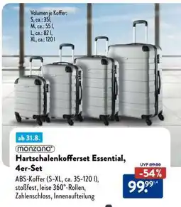 Aldi Nord Hartschalenkofferset Essential, 4er-Set Angebot