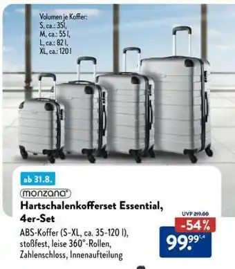 Aldi Nord Hartschalenkofferset Essential, 4er-Set Angebot