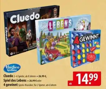 Famila Nord Ost Cluedo, Spiel des Lebens, 4 gewinnt Angebot