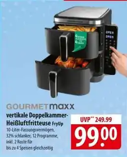 Famila Nord Ost GOURMETmaxx vertikale Doppelkammmer-Heißluftfritteuse FryUp Angebot