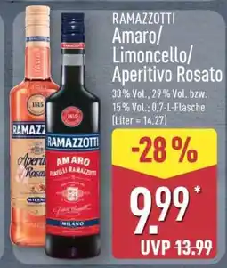 Aldi Nord RAMAZZOTTI Amaro/Limoncello/Aperitivo Rosato Angebot