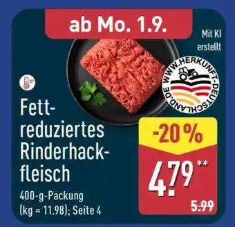 Aldi Nord Fettreduziertes Rinderhackfleisch Angebot
