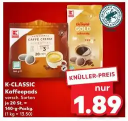 Kaufland K-CLASSIC Kaffeepads Angebot