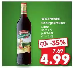 Kaufland WILTHENER Gebirgskräuter-Likör Angebot