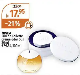 Müller Nivea Eau de Toilette Creme oder Sun 30ml Angebot
