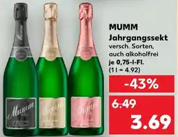 Kaufland MUMM Jahrgangssekt Angebot
