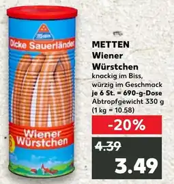 Kaufland METTEN Wiener Würstchen Angebot