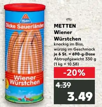 Kaufland METTEN Wiener Würstchen Angebot