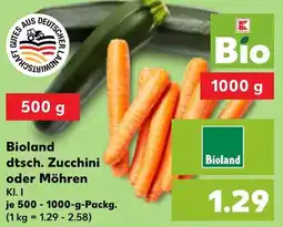 Kaufland Bioland dtsch. Zucchini oder Möhren Angebot