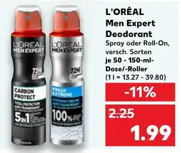 Kaufland L'ORÉAL Men Expert Deodorant Angebot