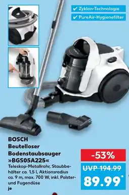 Kaufland BOSCH Beutelloser Bodenstaubsauger BGS05A225 Angebot