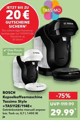 Kaufland BOSCH Kapselkaffeemaschine Tassimo Style TAS112E/114E Angebot