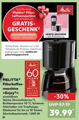 Kaufland MELITTA Filterkaffee- maschine Enjoy Angebot
