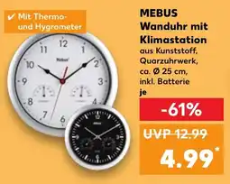 Kaufland MEBUS Wanduhr mit Klimastation Angebot