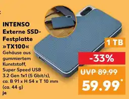 Kaufland INTENSO Externe SSD- Festplatte TX100 Angebot