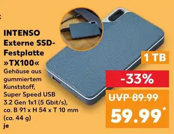 Kaufland INTENSO Externe SSD- Festplatte TX100 Angebot