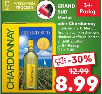 Kaufland GRAND SUD Merlot oder Chardonnay Angebot