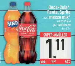 E-Center Coca-Cola, Fanta, Sprite oder mezzo mix Angebot