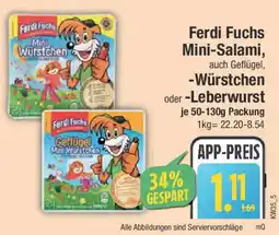 E-Center Ferdi Fuchs Mini-Salami-Würstchen oder -Leberwurst Angebot