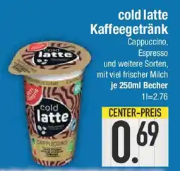E-Center cold latte Kaffeegetränk Angebot