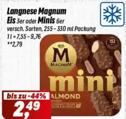 Simmel Langnese Magnum Eis 3er oder Minis 6er Angebot