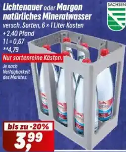 Simmel Lichtenauer oder Margon natürliches Mineralwasser Angebot