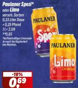 Simmel Paulaner Spezi oder Limo Angebot