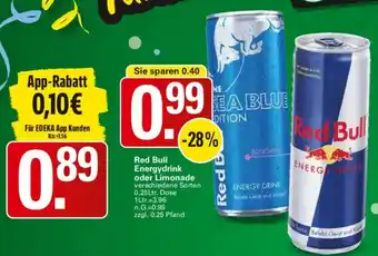 WEZ Red Bull Energydrink oder Limonade Angebot