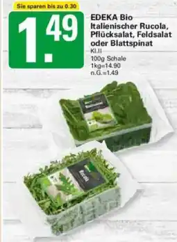 WEZ EDEKA Bio Italienischer Rucola, Pflücksalat, Feldsalat oder Blattspinat Angebot