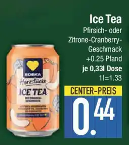 E-Center Ice Tea Pfirsich- oder Zitrone-Cranberry- Geschmack Angebot