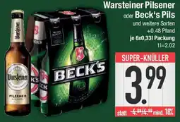 E-Center Warsteiner Pilsener oder Beck's Pils Angebot